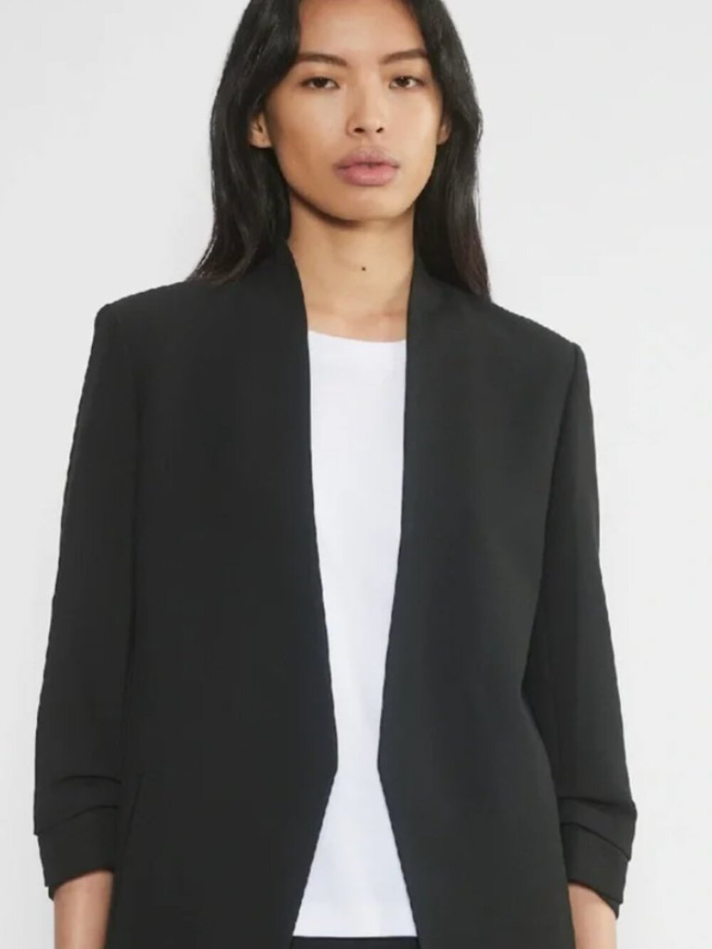 Aritzia Black Open-Front Blazer